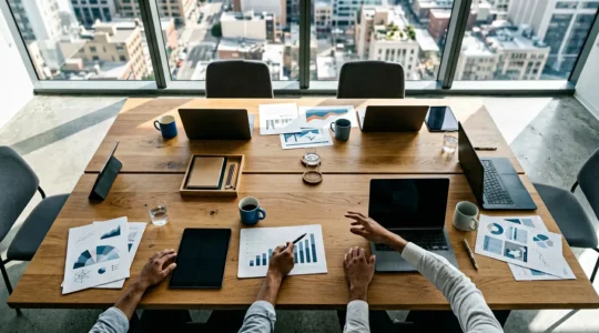 Estrategia de campaña publicitaria programática con análisis de datos y tablero de control digital