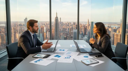 Estrategia de fidelización B2B con ciclos de venta largos mostrando relaciones profesionales duraderas