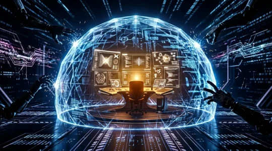 Escudo digital protegiendo contenido creativo contra el plagio automatizado