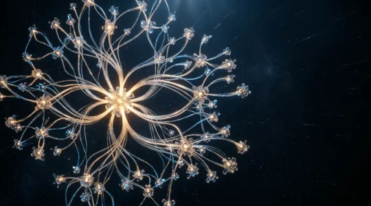 Representación visual del SEO semántico con red de conceptos interconectados