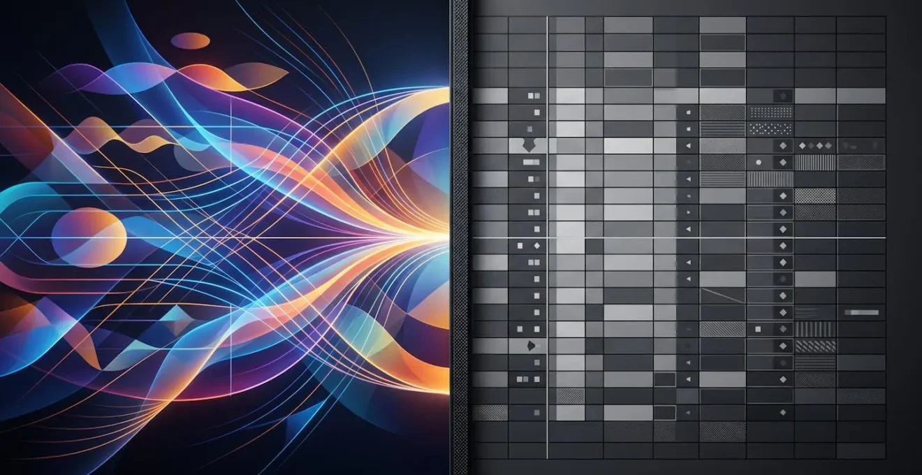 Comparación visual entre dashboard interactivo y tabla de datos para análisis empresarial